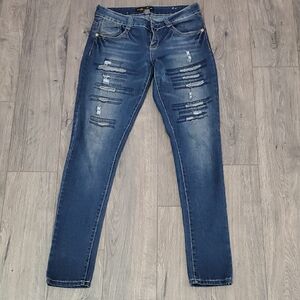 Women’s Distressed Skinny Jeans - Blue